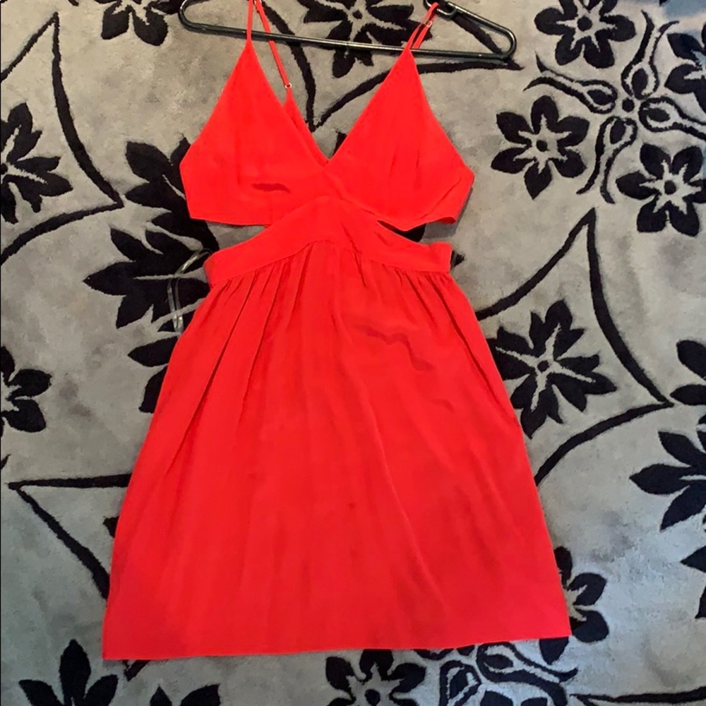 100% Silk sexy Dress pinkish Red